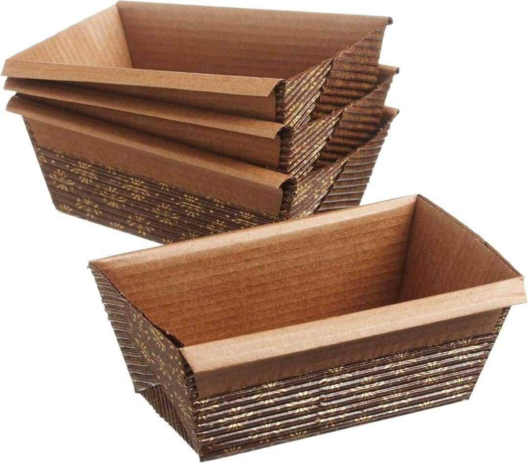 Regency Wraps Loaf Pans, Small, 4" X 2" x 2", 4 Pack, Disposable Stand Alone Baking Molds for Quick Breads, Banana and Zucchini