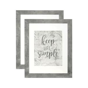 kennethan 11x14 Picture Frame Cement Gray 2 Pcs in 1 set 11x14 Frame can Display 8x10 Picture with Mat or 11x14 Without Mat on the Wall