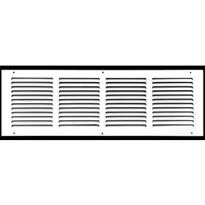 HVAC Premium 22'' x 8'' [Duct Opening] Flat Stamped Steel Return Air Grille - Sidewall and Ceiling - HVAC Vent Duct Cover - White [Outer Dimensions: 23.75''w X 9.75''h]
