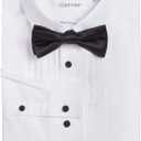 Calvin Klein boys Long Sleeve Tuxedo Dress Shirt With Bow Tie, Button-down Style With Classic Pleated Bib, Includes Matching Hanky (White)