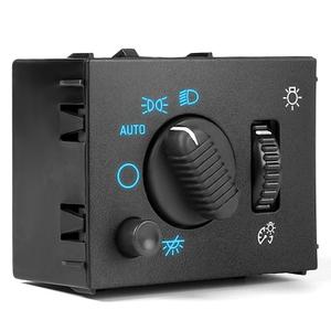 Headlight Switch Headlamp Dimmer Switch Compatible with 2003-2006 Cadillac Escalade Chevy Avalanche Silverado Suburban Tahoe GMC Sierra Yukon, Replacement for 19381535, Blue Light