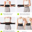 Ultra Thin Back Brace for Lower Back, Breathable Lightweight Back Brace for Women & Men, Adjustable Back Support Brace for Lower Back Pain Relief, Sciatica, Scoliosis, Herniated Disc (Black, Large)