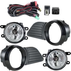 WFLNHB Fog Lights Replacement for Sienna 2011-2017 Passenger Driver Side Bumper Driving Fog Lamps with Clear Lens Switch Bezels Wiring 81220-0W040 81210-0W050