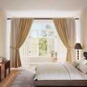 Tension Curtain Rod 43-124 Inches Extra Long Black Heavy Duty Tension Rods Adjustable Curtain Rod No Drilling Spring Loaded Tension Rod for Windows Patio Hold Up Blackout Curtains and Non Slip
