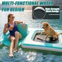 Inflatable Dog Pool Float with Swim Area Sunken Mesh,Durable PVC Inflatable Floating Dock for Small to Large Dogs