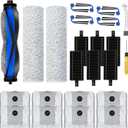 Replacement Parts Compatible with Ecovacs Deebot X9 Pro Omni/X9 Pro Robot Vacuum Cleaner,Parts Include 1 Main Brush,2 Roller Mop Pads,6 Hepa Filters,8 Side Brush, 8 Dust Bags