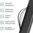 SleekStrip SleekGrip-Essential Ultra Thin Phone Grip Stand,Slim Metal Finger Loop Ring Hand Holder Strap Cell Phone Grips for iPhone 16 Pro Max,17 Air,Android,Case Back - Black x Jet Black