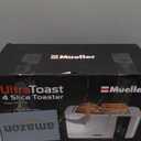 Mueller UltraToast Full Stainless Steel Toaster 4 Slice, Long Extra-Wide Slots for Bagels and Waffles, 6 Browning Levels, LED Display, Cancel/Defrost/Reheat Functions & Removable Tray, Kitchen Gadgets