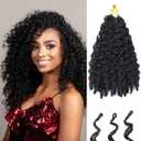 Burmese Crochet Hair for Black Women Curly Crochet Hair Water Wave with Spiral Curly End Pre-Twisted&Pre-Looped Top Boho Braids Crochet Hair Extensions (1B, 10)