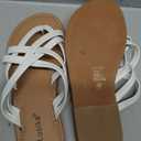 Luoika Women's Wide Width Flat Sandals, Flip Flop Slides Sandal Casual Strapy Sandal Slip on Summer Beach Shoes for Women. Size 7.