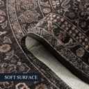 4x6 Oval Rug - Washable Ultra-Thin Carpet Black Bronze