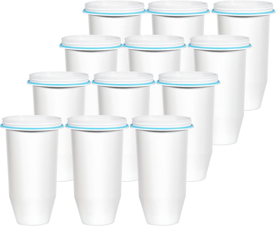 Upgraded 5-Stage Water Filter Replacement for Zero Pitcher & Dispenser, 0 TDS Filtration, Reduces Lead, Chromium, PFOA & PFOS, Compatible with ZR-001, ZR-004, ZR-017, 12-Pack
