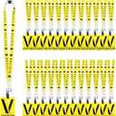 Visitor Badge Lanyards with PVC Pass Cards 25 Sets, Breakaway Design with Metal Swivel Clips for Company, Exhibition, School