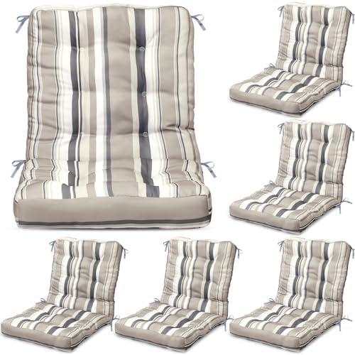 Amazon.com : Hoteam 6 Set Patio Chair Cushions Outdoor High Chair Cushion 20 x 40 Inch Waterproof Patio Seat Rocking Indoor Thickened Pad(Tree Style,Fresh Color) : Patio, Lawn & Garden