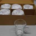 Turkish Tea Glasses With Handle - Tea Cups Set of 6 - Slim Waist Thick Sole Tea Glass for Hold Cold Drinks, 5 oz / 150ml (Clear)