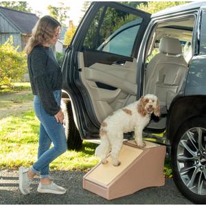 Pet Gear Stramp Stair and Ramp Combination for Dogs/Cats, Easy Step, Lightweight/Portable, Sturdy, Easy Assembly (No Tools Required) 1 Model, Camel