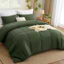 Dark Green Comforter King Size, All Season, Soft, Fluffy