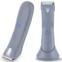 Electric Bikini Trimmer for Women - 2 in 1 Electric Lady Pubic Hair Groomer Painless Hair Removal Razor Body Shaver(Silver Gray)