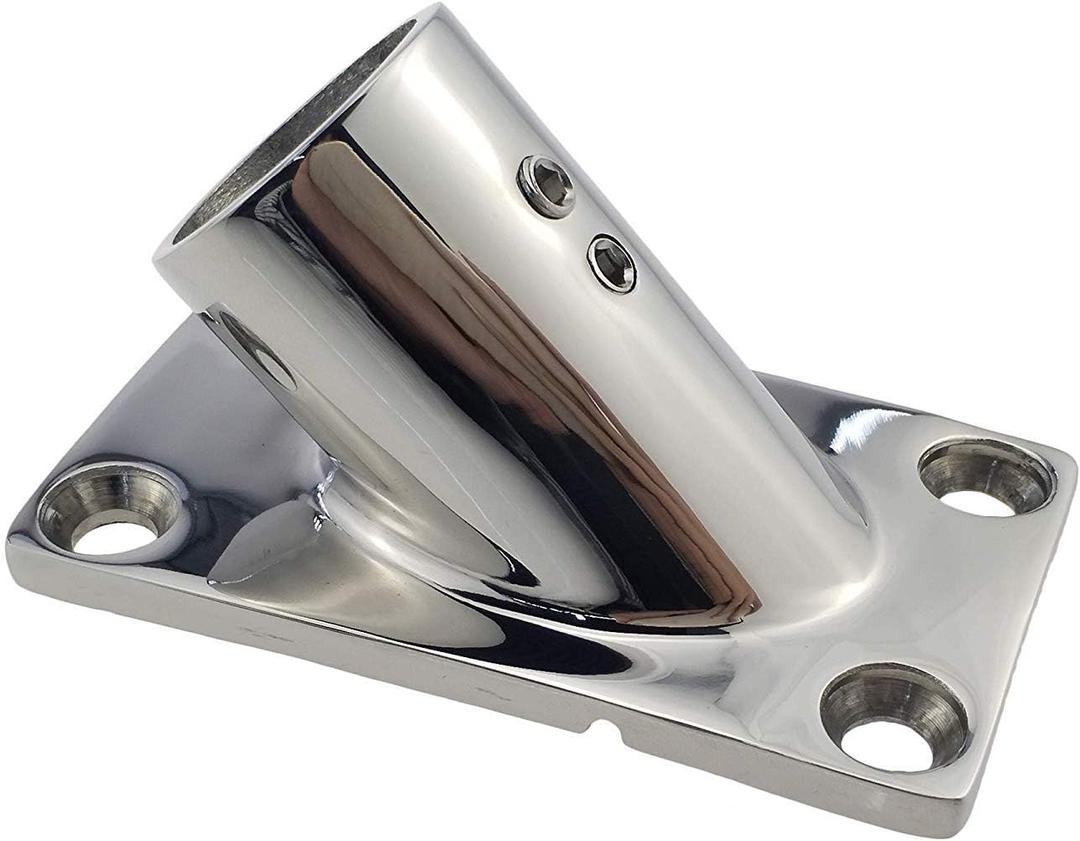NRC&XRC Boat Hand Rail Fitting-45/60/90/30 Degree 1 inch Rectangular Base-Marine 316 Stainless Steel usd by Boats/Awning