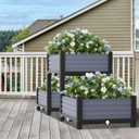 AprilGarden Planter Box Raised Garden Bed with Reinforced Support Rods, Drainage Grid, Multi-Combination Options for Vegetables, Flowers, and Herbs, Ideal for Balcony, and Patio Gardening