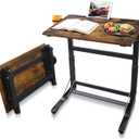 YIBOLIN'S Couch Table Tray - Foldable TV Dinner Tray Table with No Assembly, Large Surface Laptop Stand for Couch, C-Shaped Bed Tray, Sturdy Slide-Under Sofa Table (16" Extra Wide), 23.23 x 15.35 x 28.25 inches