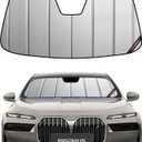 Pigenius Custom Fit Windshield Sunshade for BMW 7 Series Sedan & i7 2023-2026, Fits 740i 750i i7 M70 M760e, Premium Grey Leather Finish