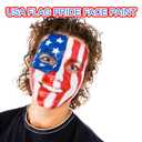 MEICOLY Red White Blue Face Body Paint with Setting Powder and Sponges,Water Based Face Paint for Halloween SFX Clown Devil Spiderman Cosplay Makeup,4th of July Body Paint