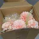Tigeen 6 Bundles Artificial Bouquet Flowers Artificial Peonies Faux Roses Silk Flowers Hydrangea Bouquet for Wedding Table Centerpiece Floral Vase Decor (Pink)