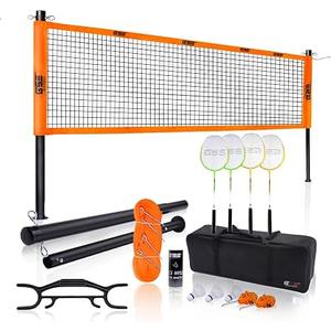 GSE Professional Badminton Set, Backyard Sports Net Game, for Outdoor
