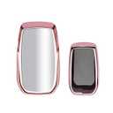 Xotic Tech Pink Soft TPU Key Fob Shell Full Cover Case, Compatible with Toyota Land Cruiser Sienna Venza Fortuner Rav4 Prime Smart Keyless Entry Key