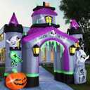 ZPISF Halloween Inflatables Giant 12.5 FT Haunted House Castle Archway Outdoor Decorations, Large Halloween Arch Blow Up Yard Decorations for Front Lawn Garden Decor