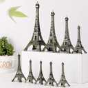 9 Pcs Eiffel Tower Statue Decor Alloy Metal Paris Tower Party Decoration 5 Size Eiffel Decor French Table Stand Holder Gift for Cake Topper Collectible Figurine Replica Home(Bronze)