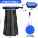 Qiguet Collapsible Stool, Folding Chair - Upgraded Portable Chair with 400lbs Load Capacity, Perfect for Camping, Fishing, Hiking - Folding Stool with Carrying Straps, Gifts for Fisherman (Blue)