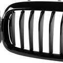 G30 Grille, Black Front Kidney Grille Grill Compatible with BMW 2017-2019 5 Series G30 M5 530e 530e xDrive 530i 530i xDrive 540i 540i xDrive, Gloss Black Single Slats