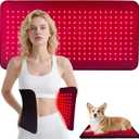 Infrared Red Light Therapy, 24 x 12Large Red Light Therapy Mat with Timer Remote Control, 660nm&850nm NIR Deep Wavelength Blanket Pad for Back Belly Knee Body Pain Relief (with Elastic Strap)