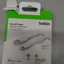 Belkin BoostCharge Braided Lightning Cable - 6.6ft/2M - MFi Certified Apple iPhone Charger USB to Lightning Cable 6ft - iPhone Cable - iPhone Charger Cable - Apple Charger - USB Phone Charger - White