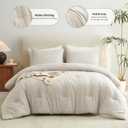 CozyLux Full Size Comforter Set Beige, 3 Pieces Solid Breathable Quilted Bedding Sets, Luxury Lightweight Soft Bed Set with Down Alternative Comforter and 2 Pillowcases for All Seasons