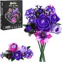 Gothic Rose Bouquet Building Set, Compatible with Lego Flowers, Halloween Botanical Collection for Home Decor, Creative Gifts for Valentines Day, Birthday & Teen Girl Gifts