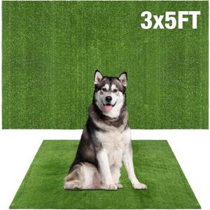GLOBREEN Artificial Grass for Dogs Potty, 3FTx5FT Puppy Grass Pee Pad, Indoor Outdoor Pets Turf Fake Grass Rug for Balcony Patio
