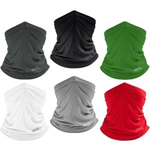 6 Pack Sun Cooling Neck Gaiter Face Mask UV Scarf Breathable Bandana for Men/Women