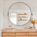 Circular Round Stainless Steel Framed Wall Mounted Bathroom Vanity Mirror