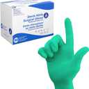 Dynarex Sterile Nitrile Surgical Gloves, Powder Free, Size 7.5, 50 Pairs of Gloves, White, 7.5
