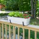 Achla Designs Medium White Flower Box- 2x6 Railing Brackets