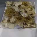 WILLBOND 36 Pieces Christmas Poinsettia Glitter Faux Flowers Christmas Artificial Flowers Tree Ornaments Topper Xmas Decorations(Gold)