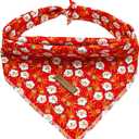 5 x Elegant little tail Christmas Dog Bandana, 1Pack Holiday Dog Scarf Dog Bandana Pink Winter Adjustable Dog Scarf Handkerchief Boy Girl Dog Bibs Scarf for Square Dog Kerchief for Small Large Dogs (Santa Claus)