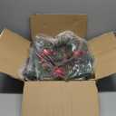 22 Inch Christmas Wreaths for Front Door with Hanger Red Ball Ornaments Berries Pine Cones Xmas Winter Wreath for Home Wall Window Porch Thanksgiving Holiday Indoor Outdoor Decor