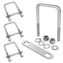 4Pack Square U-Bolts 3-1/16" W x 5-5/16" L, 304 Stainless Steel U Bolts M12 with Washers & Nuts for Replacement Parts and Accessories for Ski Boat, Fishing Boat or Sailboat Trailer