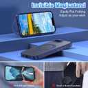 for iPhone 17e/16e Case,with Magnetic Invisible Stand [Compatible with MagSafe] Shockproof Slim Translucent Anti-Slip Military Drop Protection Cover,Navy Blue