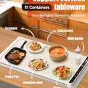 Food Warming Mat with Heat-Resistant Pad, 26X15 Inch, 6-Level Temp 6-Hour Timer, Child Lock Safety,Food Warmer Chafing Dishes for Buffet