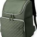 Cooler Backpack Insulated Leak Proof 33 Cans, Waterproof Hiking Backpack Cooler Soft Cooler Bag Lunch Backpack for Picnic Camping Beach, Green